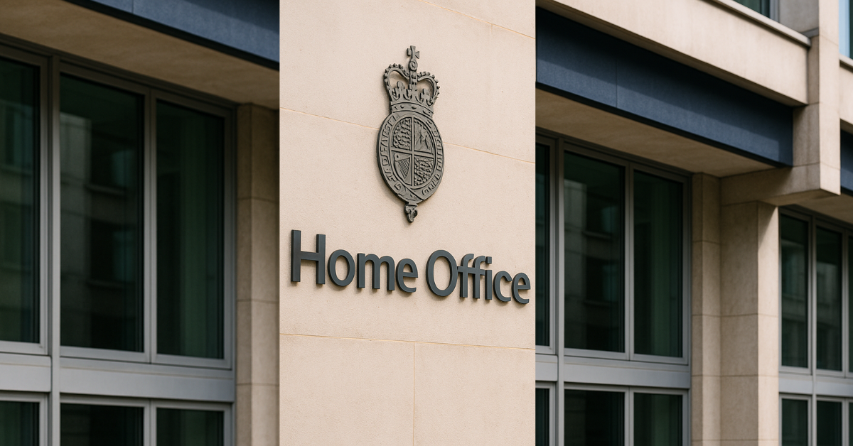 Close-up of the Home Office building in London representing upcoming UK immigration rule changes between 2025 and 2027.